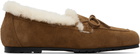 Aeyde Brown Jasper Shearling Loafers