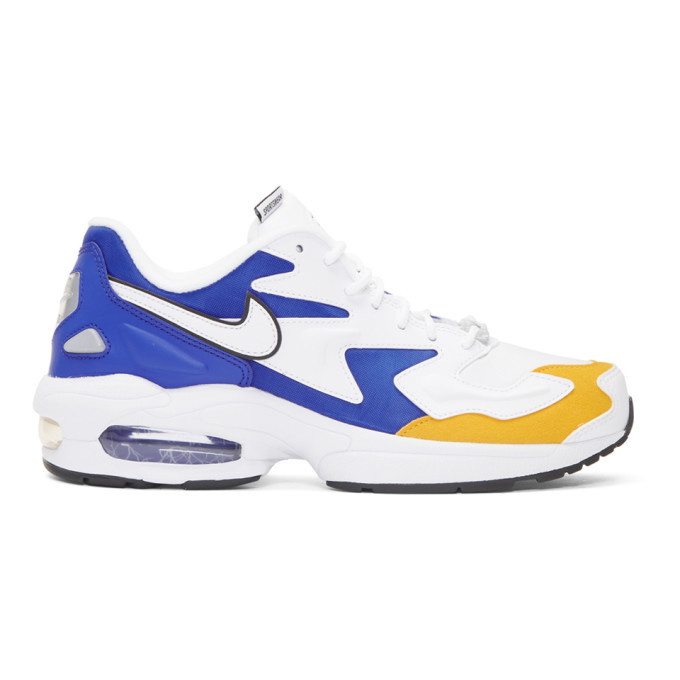Photo: Nike White and Blue Air Max 2 Light Sneakers