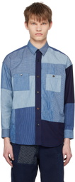 FDMTL Indigo Patchwork Rinse Shirt