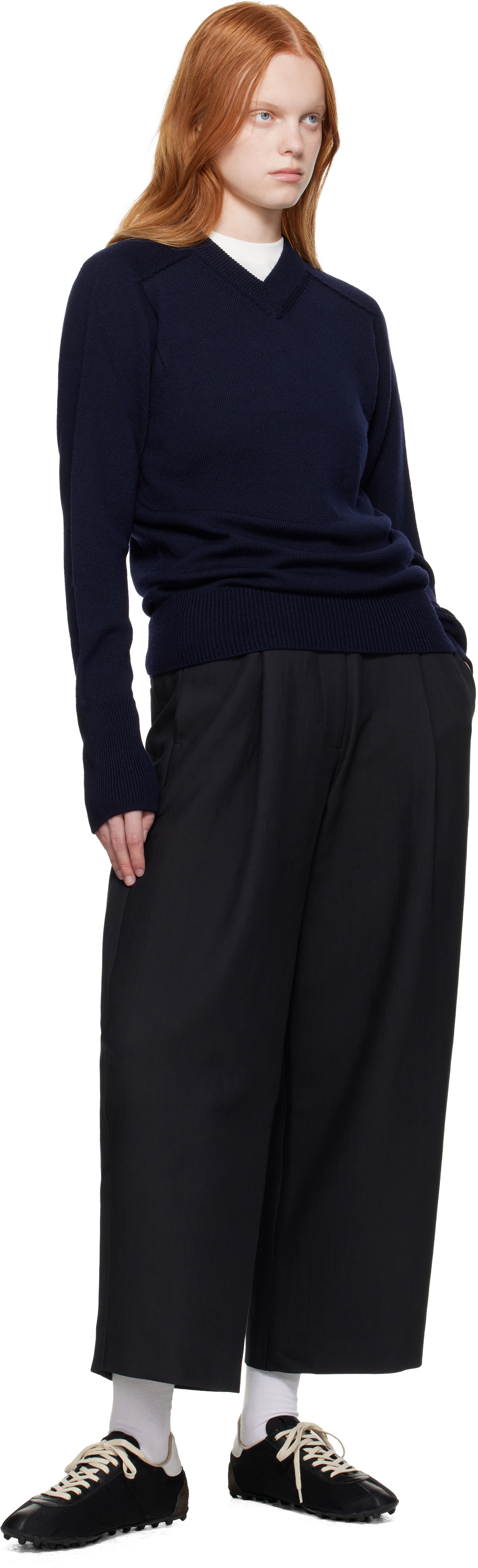 Studio Nicholson Navy Inverness Sweater