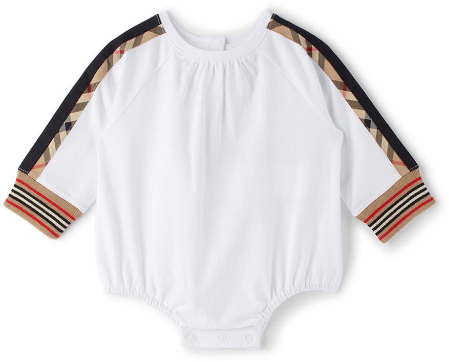 Burberry One 2024 Piece Check White Bodysuit