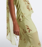 De La Vali Diosa floral scarf-detail georgette top