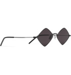 SAINT LAURENT - Lisa Diamond-Frame Matte-Metal Sunglasses - Black