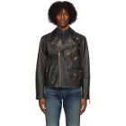 RRL Black Leather Marshall Jacket