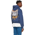 Off-White Blue Oversized Summer Hoodie