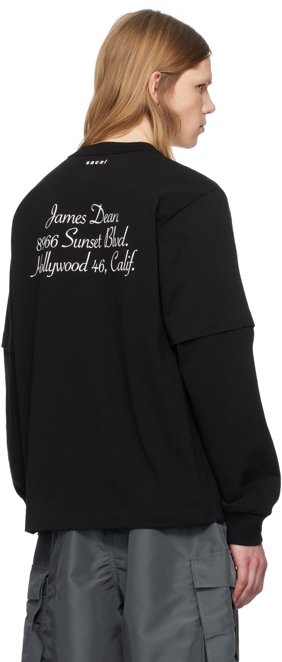 sacai Black James Dean Long Sleeve T-shirt Sacai