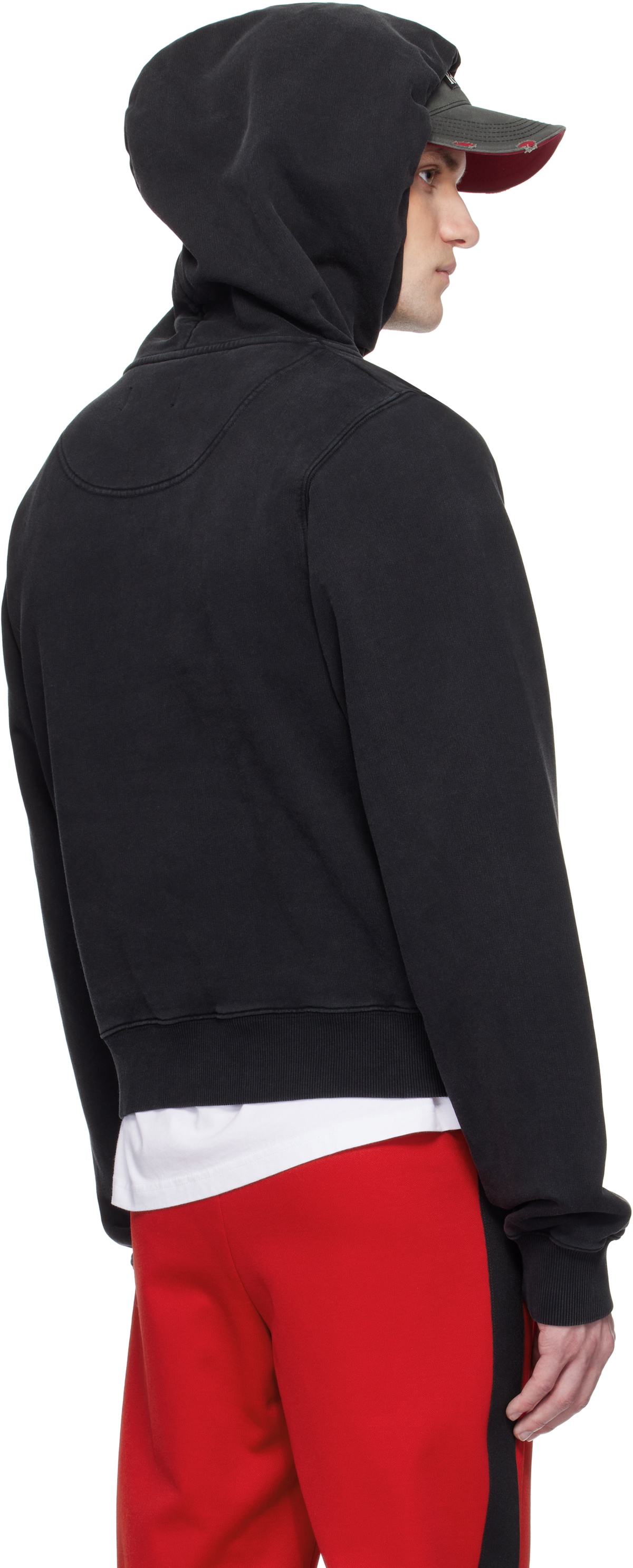 Martine Rose Black Shrunken Hoodie