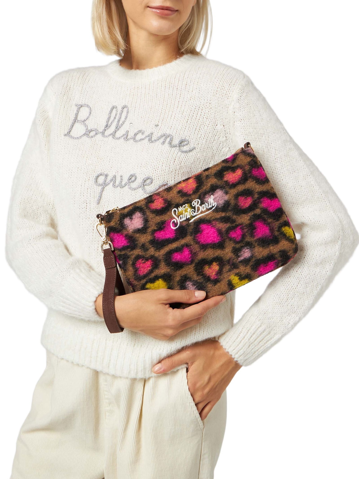MC2 Saint Barth Parisienne Cross Body Pouch Bag With Animalier Pattern