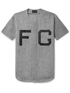 Fear of God - Logo-Appliquéd Wool-Blend Zip-Up T-Shirt - Gray