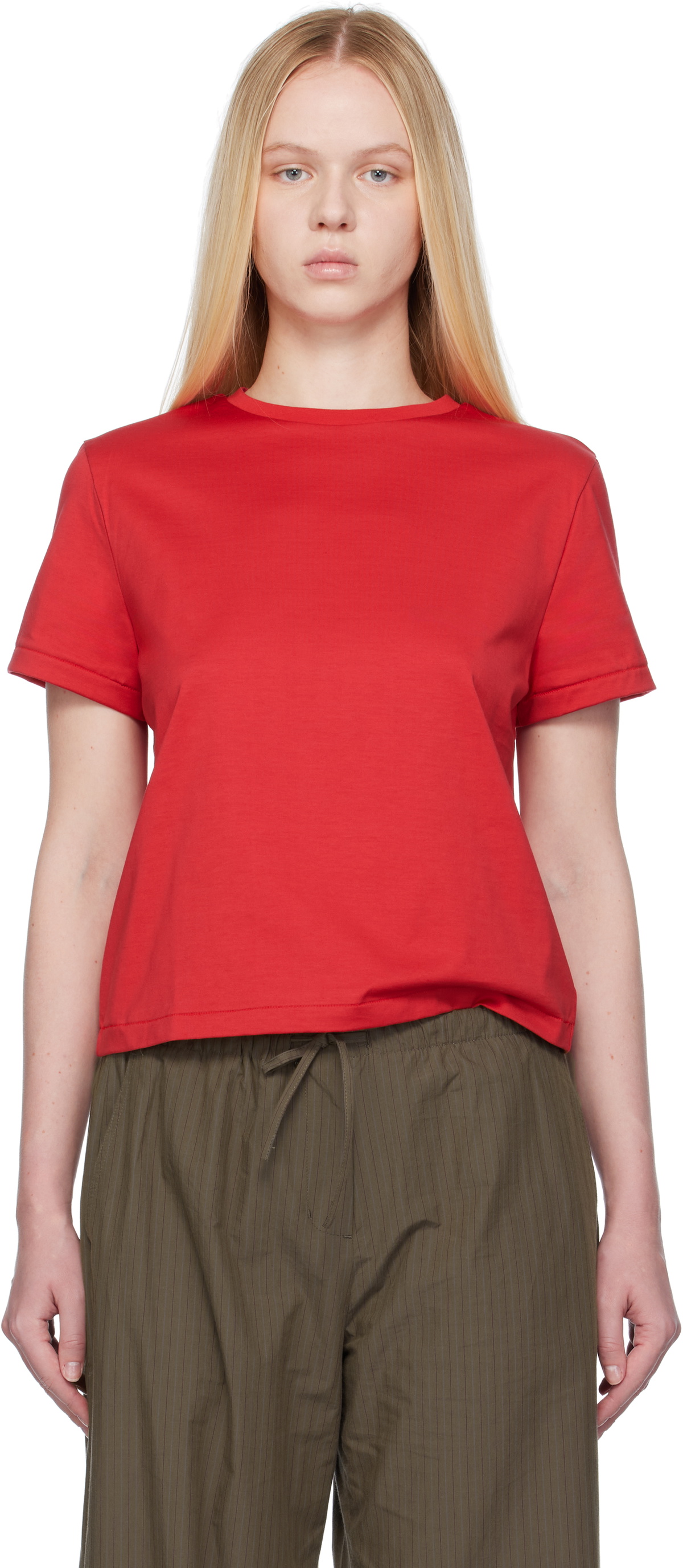 AMOMENTO Red Basic T-Shirt