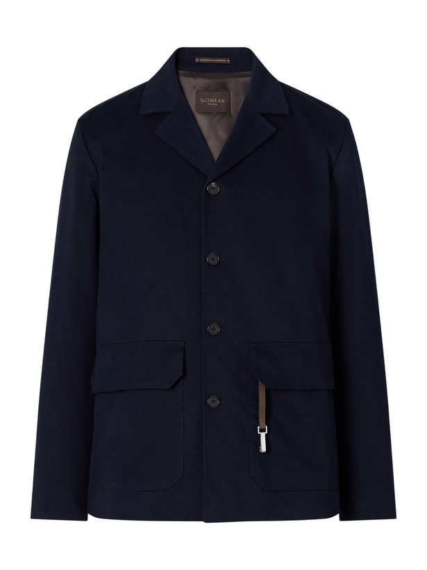 Photo: Slowear - Cotton and Cashmere-Blend Gabardine Blouson Jacket - Blue