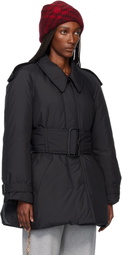 Burberry Black Belted Berryhill Padded Car Down Coat