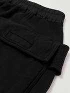 DRKSHDW by Rick Owens - Luxor Creatch Garment-Dyed Cotton-Jersey Drawstring Cargo Shorts - Black