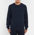 Brunello Cucinelli - Ribbed Virgin Wool-Blend Sweater - Men - Navy