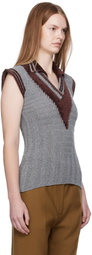 Kiko Kostadinov Gray & Brown Quimby Sleeveless Polo