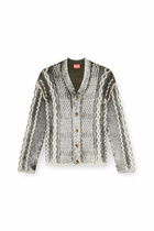 Diesel Treated cable-knit cardigan - Knitwear Mens in Multicolor