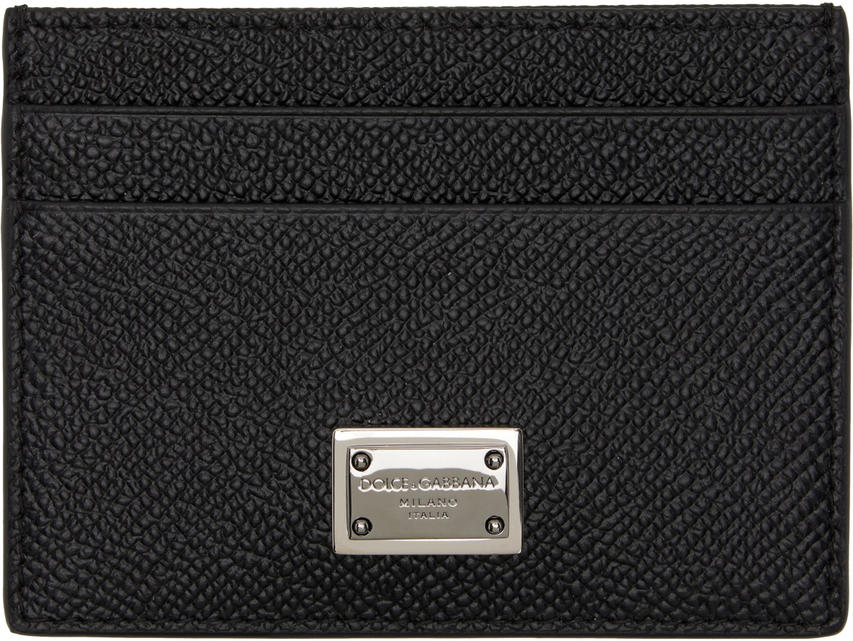 Dolce&Gabbana Black Dauphine Calfskin Card Holder
