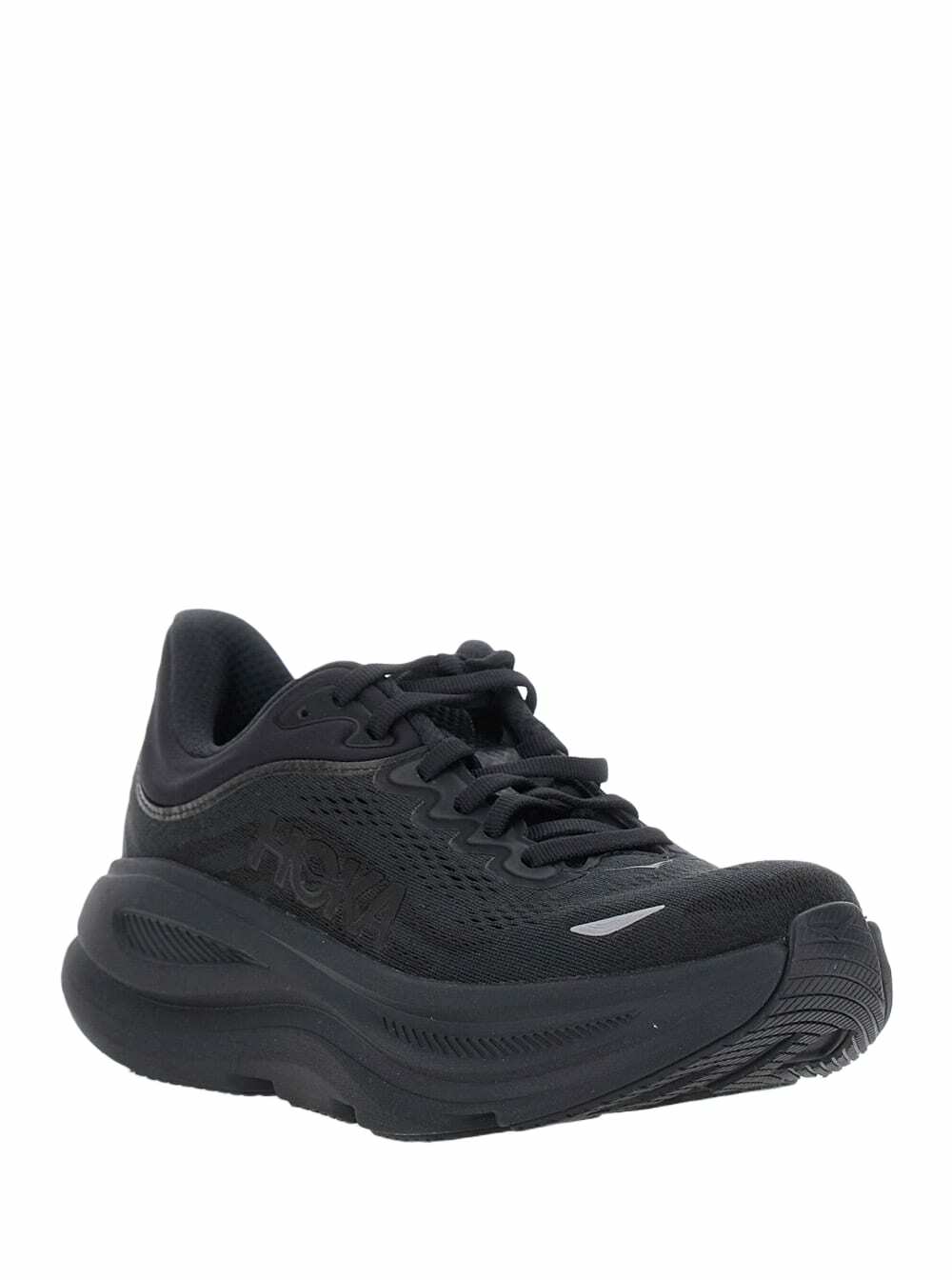 Hoka bondi 9 Black Low Top Sneakers With Maxi Logo Lettering On The Side In Tech Fabric Unisex