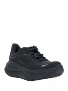 Hoka bondi 9 Black Low Top Sneakers With Maxi Logo Lettering On The Side In Tech Fabric Unisex
