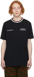 Marcelo Burlon County of Milan Black Embroidered County Folk T-Shirt