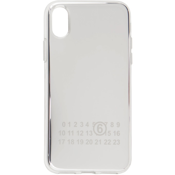 MM6 Maison Margiela Silver Mirrored iPhone X Case