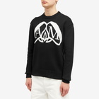 Alexander McQueen Men's Seal Logo Intarsia Crew Neck Jumper in Black/Ivory