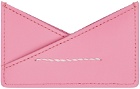 MM6 Maison Margiela Pink Burnished Card Holder