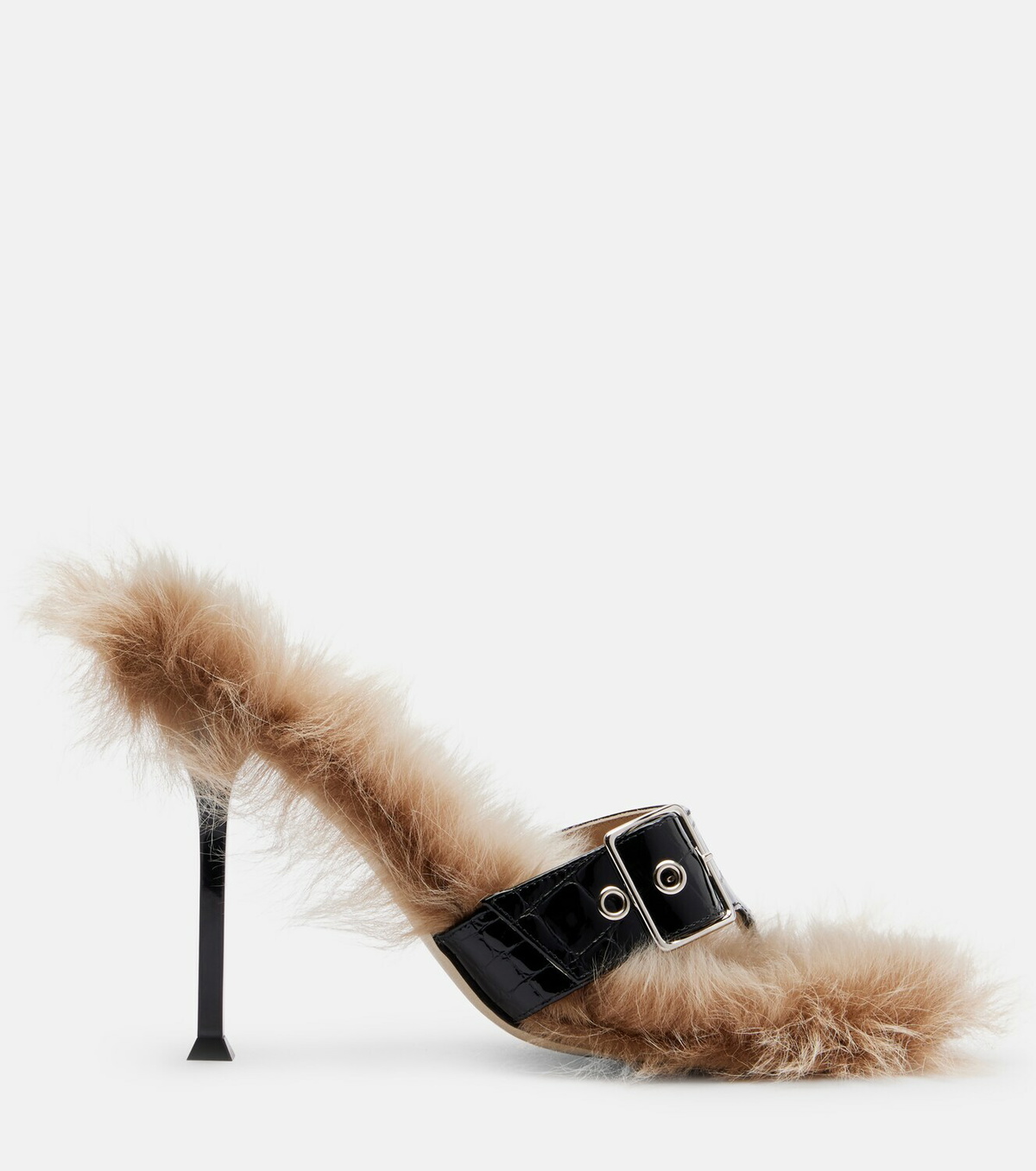 Christen Helix 95 croc-effect leather thong sandals