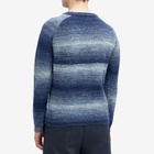 Percival Men's Patina Ribbed Crew Neck Sweater in Blue