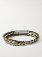 Tod's - Woven Leather and Silver-Tone Wrap Bracelet