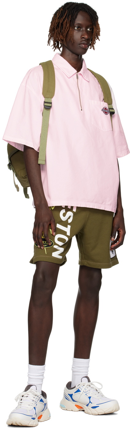Heron Preston Pink Zip Polo
