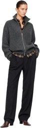 ssstein Gray Extra Fine Wool Knit Drivers Cardigan