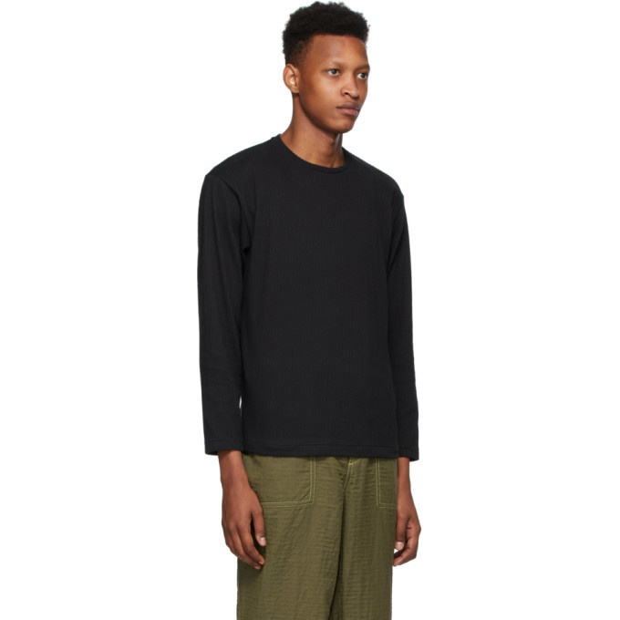 Issey Miyake Men Black Tucked Stripe Long Sleeve T-Shirt Issey