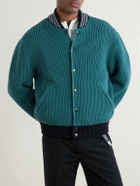 Aimé Leon Dore - Reversible Knitted Cotton-Blend Bomber Jacket - Green
