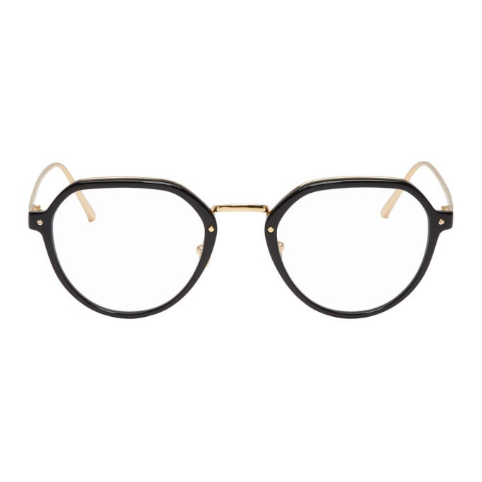 Photo: Linda Farrow Luxe Gold and Black 717 C6 Glasses