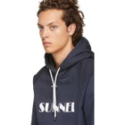Sunnei Navy Logo Hoodie