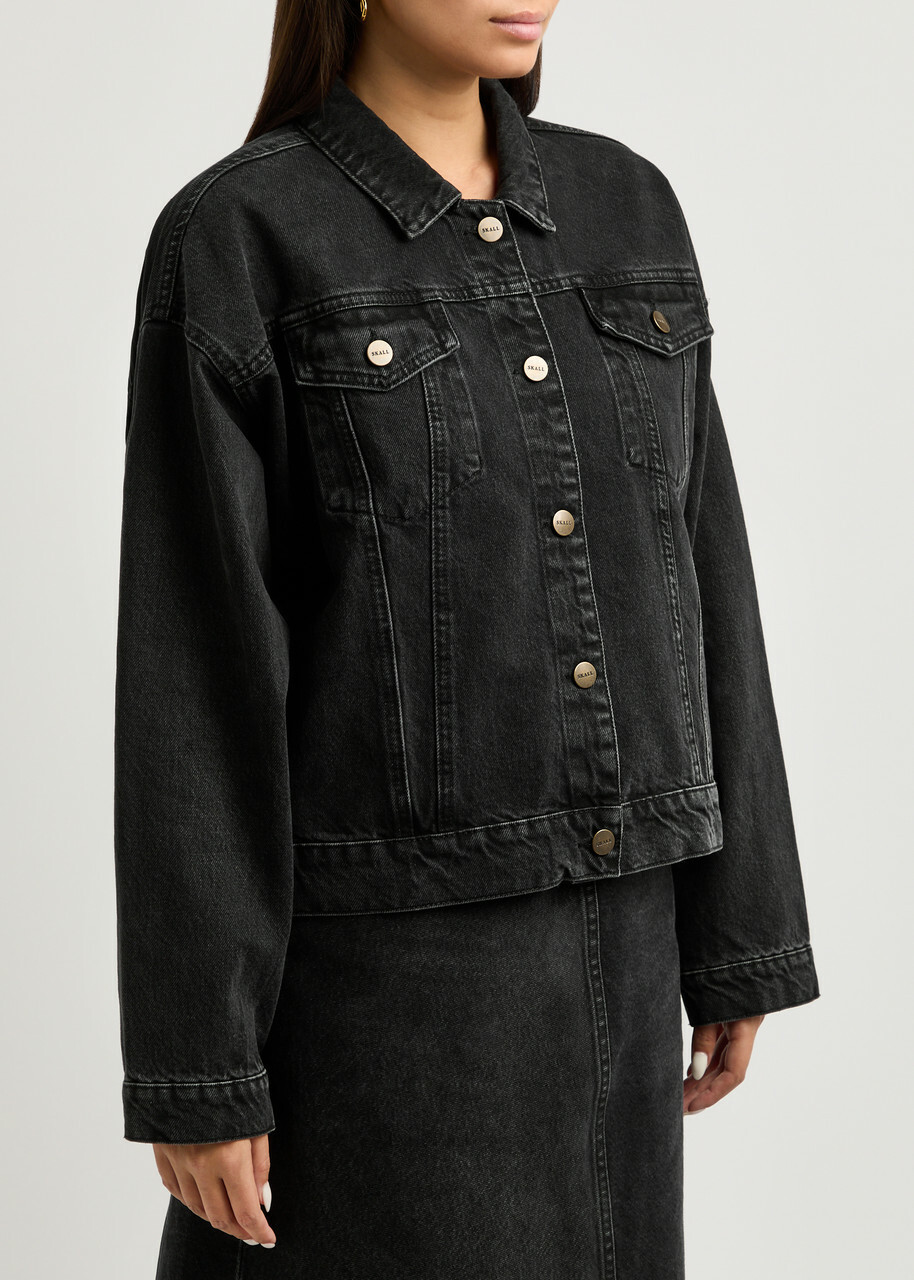 Skall Studio Inger Panelled Denim Jacket Black