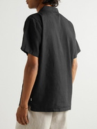 Onia - Camp-Collar Linen-Blend Shirt - Black