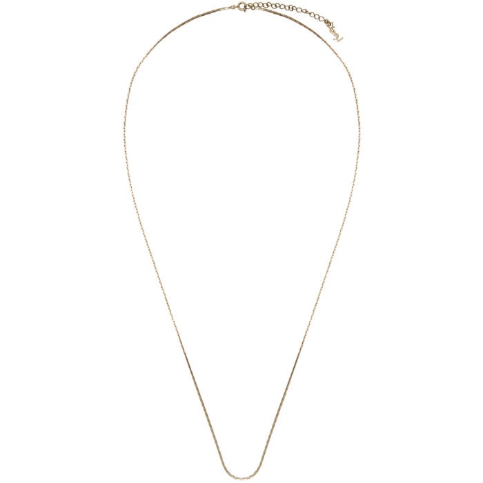 Photo: Saint Laurent Gold Small Chain Logo Clasp Necklace