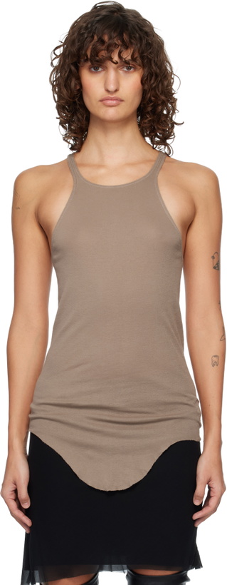 Photo: Rick Owens DRKSHDW Taupe Temple Racer Back Tank Top