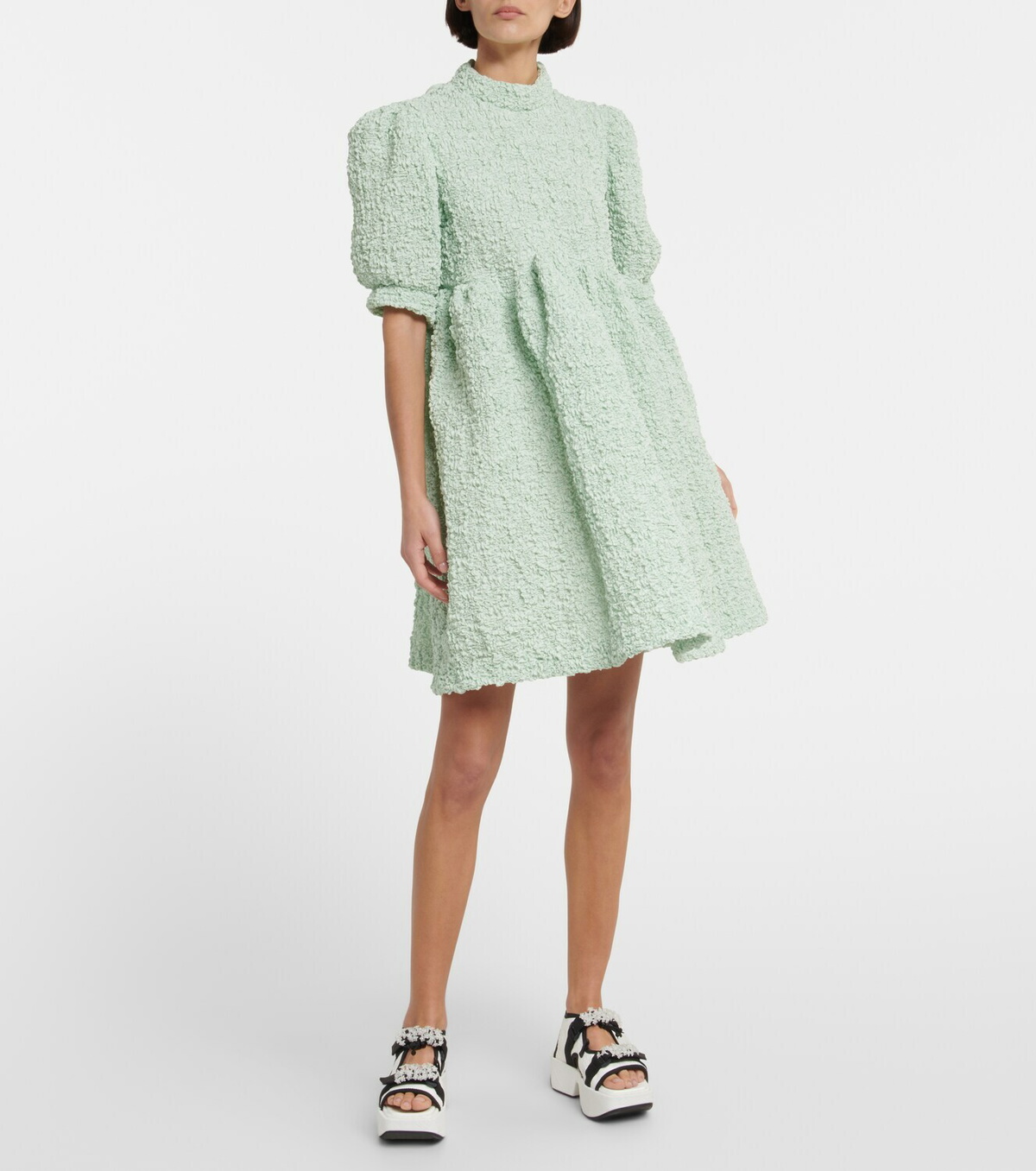 Cecilie Bahnsen - Uma smocked cotton-blend dress Cecilie Bahnsen