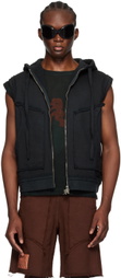 YAKU SSENSE Exclusive Black Ralien Sleeveless Hoodie