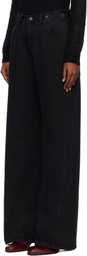 TONYWACK Black Wide-Leg Cotton Work Trousers