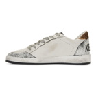 Golden Goose White and Brown Snake Ball Star Sneakers
