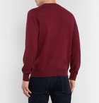 Brunello Cucinelli - Contrast-Tipped Cashmere Sweater - Burgundy