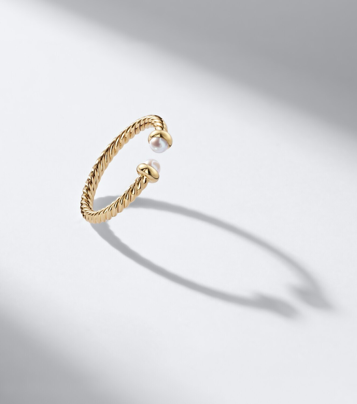 David Yurman Cablespira® Flex Micro 18kt gold ring with pearls