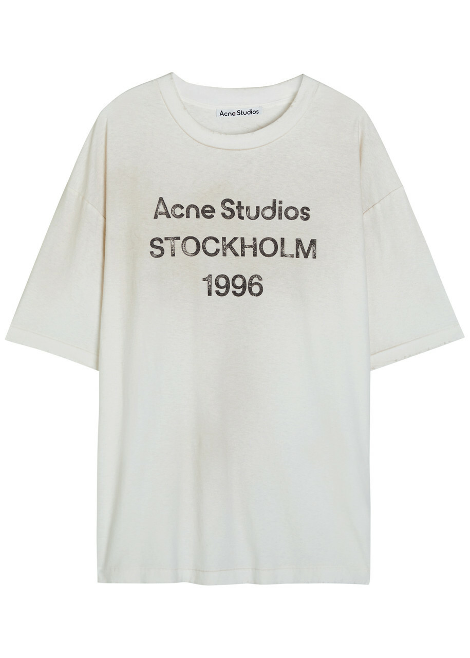 【Acne Studios】Edden 1996 ロゴ 長袖 コットン Tシャツ ロンT Acne Studios Edden 1996 Logo Long Sleeve T-Shirt in Black