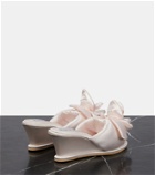 Acne Studios - Floral appliqué satin wedge sandals
