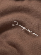 Jacquemus - Logo-Embroidered Organic Cotton-Jersey Hoodie - Brown