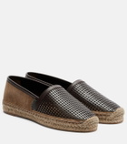 Brunello Cucinelli Monili leather and suede espadrilles